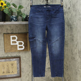 DG2 by Diane Gilman Cropped Stretch Twill Cargo Jeggings Indigo Petite Small