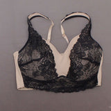 Rhonda Shear Women's Molded Cup Bra With Lace Overlay Nude / Black Large