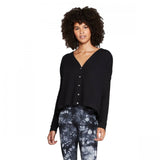Wild Fable Women's Long Sleeve V-Neck Button Front Thermal Top