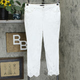 Charter Club Petite Bristol Eyelet Skinny Ankle Jeans White 8P