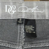 DG2 by Diane Gilman Embroidered Jeans with Bead Fringe Light Gray 8