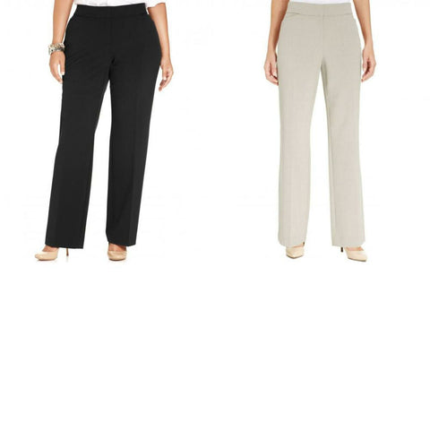 JM Collection Plus Size Curvy Fit Straight Leg Pants