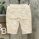 DG2 by Diane Gilman Pull On Bermuda Shorts Khaki Paisley Petite Medium