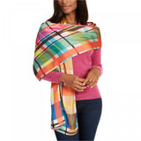 Echo Women's Hand Drawn Plaid Oblong Scarf