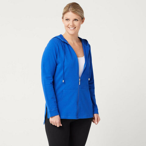 Denim & Co Active Women's Zip Front Long-Sleeve Knit Hoodie Jacket