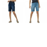 LOGO by Lori Goldstein Plus Size Bermuda Jean Shorts With Frayed Hem