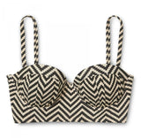 Xhilaration Women's Chevron Push Up Midi Bikini Swim Top XS