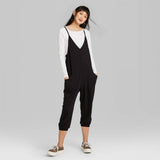 Wild Fable Women's Stretch Sleeveless V Neck Jumpsuit Black XS