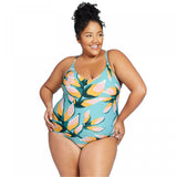 Kona Sol Women's Plus Size Tie Side One Piece Swimsuit