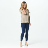 Lisa Rinna Collection Women's Space Dyed Stripe Short-Sleeve T-Shirt