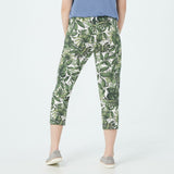 NWT Denim & Co. Plus Size Tropical French Terry Crop Pants. A376874-Plus 1X