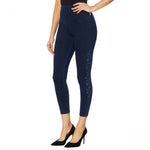 Yummie Women's Plus Size Denim Jeggings With Embroidered Detail Indigo 1X