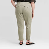 Ava & Viv Women's Plus Size Mid Rise Straight Leg Utility Ankle Pants
