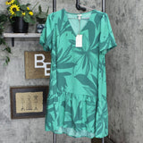 A New Day Women's Floral Print Short Sleeve Hem Dress 564140