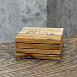 C&F Home Brown CHEERS Wood Coasters - Set Of 4