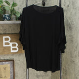 DG2 by Diane Gilman Women's Ruffle Sleeve Dolman Top