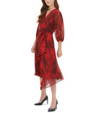 Calvin Klein Women's Snake Print Wrap Front Shift Dress