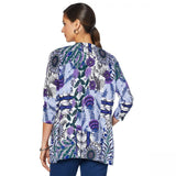 Lemon Way Women's 3/4-Sleeve Printed Cardigan