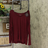 Ava & Viv Women's Plus Size Long Sleeve V-Neck T-Shirt