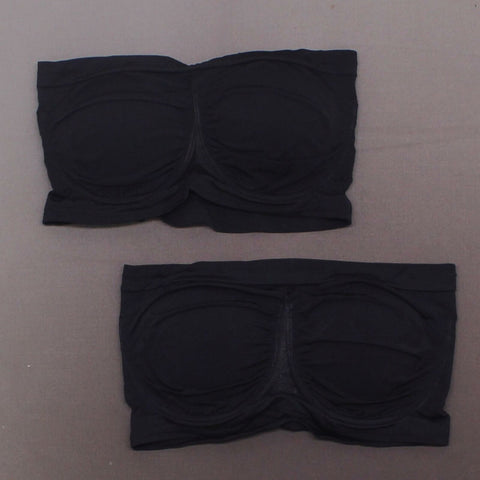 Rhonda Shear 2 Pack Underwire Bandeau Bras Black / Black 2X