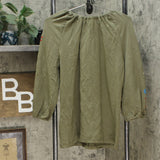 Denim & Co. French Terry Tie Front Embroidered Top