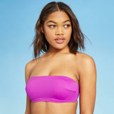 Shade & Shore Women's Ribbed Bandeau Bikini Top