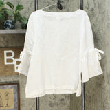 Charter Club Women's Linen Bell Sleeve Top