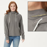 Peace Love World Plus Size Mock Neck Hoodie With Dip Dye Cords