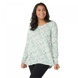 NWT AnyBody Womens 100% Cotton Shibori Long Sleeve Top. A374520-Reg L