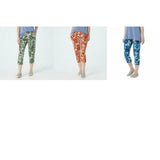 NWT Denim & Co. Womens Printed French Terry Crop Pants. A376874 M