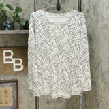 NWT AnyBody Womens 100% Cotton Shibori Long Sleeve Top. A374520-Reg L