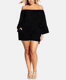 City Chic Trendy Plus Size Off The Shoulder Romper