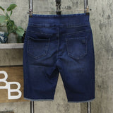 DG2 by Diane Gilman Denim Pull On Bermuda Shorts Indigo Petite Medium