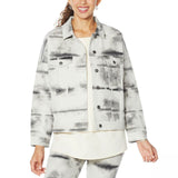 DG2 by Diane Gilman DG2 By Diane Gilman Tie Dye Printed Boxy Jacket. Black
