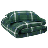 Premier Comfort Flannel Plaid Twin Comforter Set Green / Navy