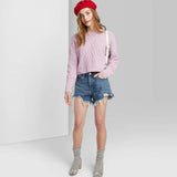 Wild Fable Women's High Rise Frayed Hem Jean Shorts