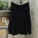 Jamie Gries Women's Plus Size Off Shoulder Pullover Chenille Sweater