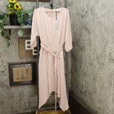 Prologue Women's Dolman 3/4 Sleeve Handkerchief Hem Midi Dress