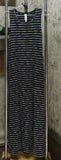 MarlaWynne Striped Sleeveless Knit Maxi Dress With Pockets Black Combo XS