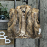 INC International Concepts Women's Faux Fur Fox Shrug Vest
