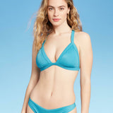 Xhilaration Women's Sustainably Made Ribbed Triangle Bikini Top