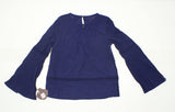 Knox Rose Women's Long Bell Sleeve Embroidered Peasant Top