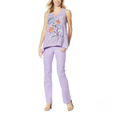 NWT DG2 By Diane Gilman Womens Embroidered Lace Front Tank. 713281 X-Small