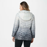 Dennis Basso Women's Water Resistant Ombre Quilted Jacket With Hood