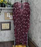 Free Press Womens Woven Floral Print Tie Front Ruana