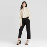 A New Day Women's Mid-Rise Straight Leg Pleated Front Trouser Pants