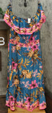 Colleen Lopez Women's Plus Size Floral Off-the-Shoulder Flounce Dress