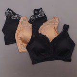 Rhonda Shear 3 Pack Betty Pin-Up Bras with Back Closure and Removable Pads