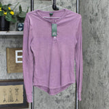 Wild Fable Women's Long Sleeve Ribbed Henley T-Shirt