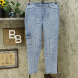 DG2 by Diane Gilman Women's Cropped Cargo Jeggings Blue Medium